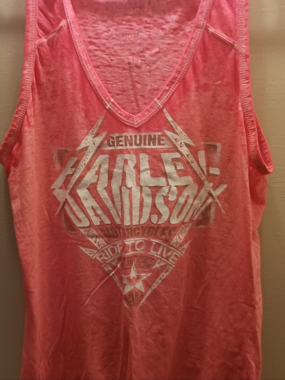 Harley-Davidson Coral V-Neck Logo Tank